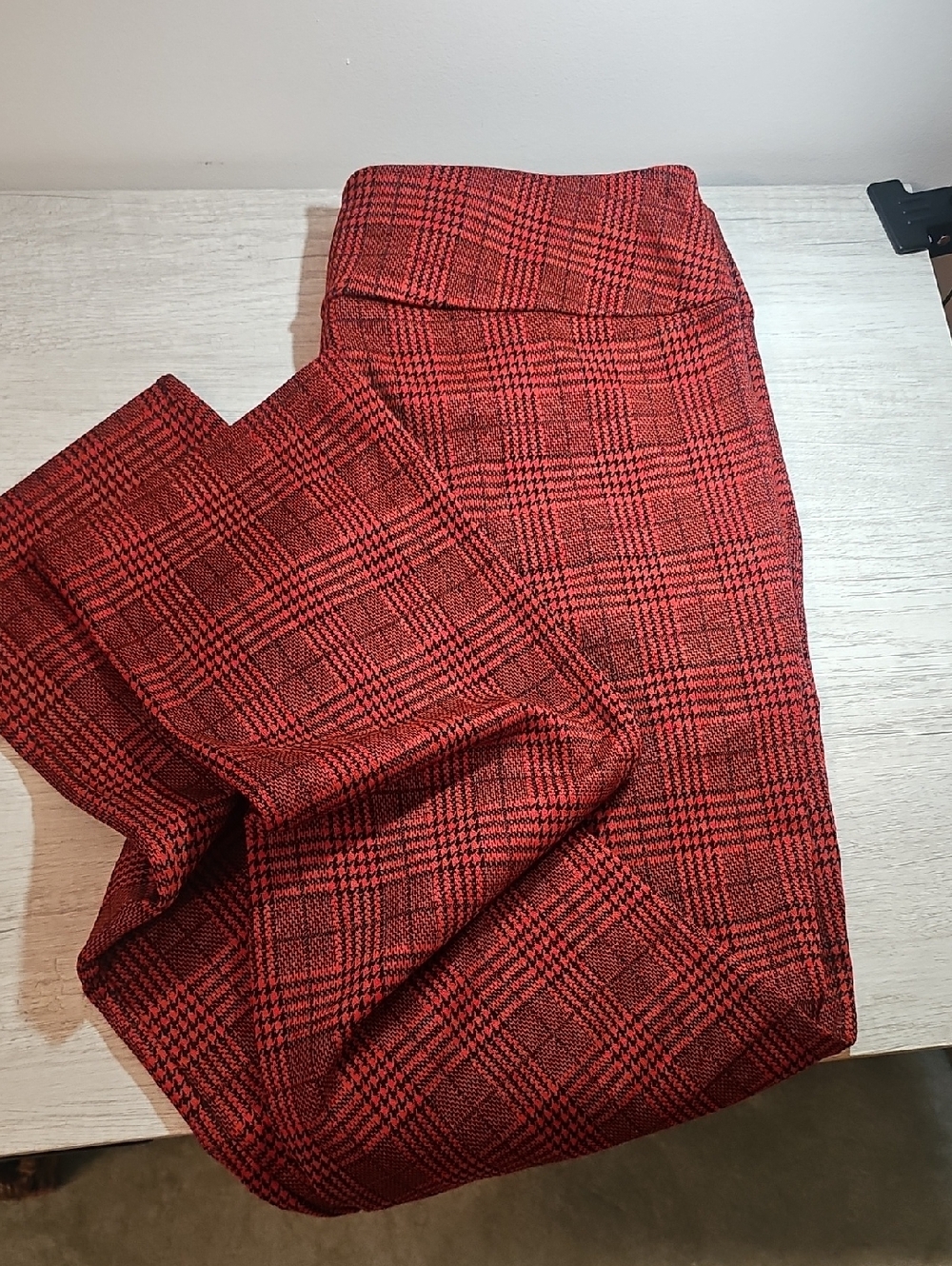 HALARA Red Plaid Skinny Pants